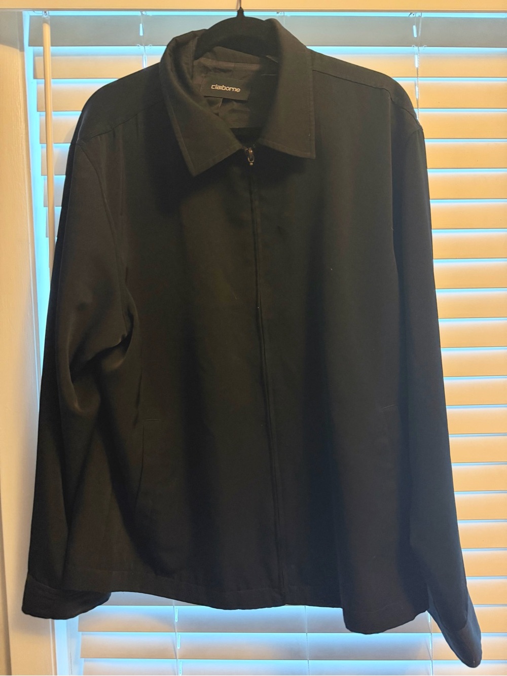 Claiborne Men's Black Lightweight Zip Shirt Jacket